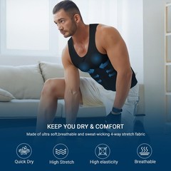 MEETYOO Men’s Gynecomastia Compression Shirt, Tummy Slimming Tank Top Vest