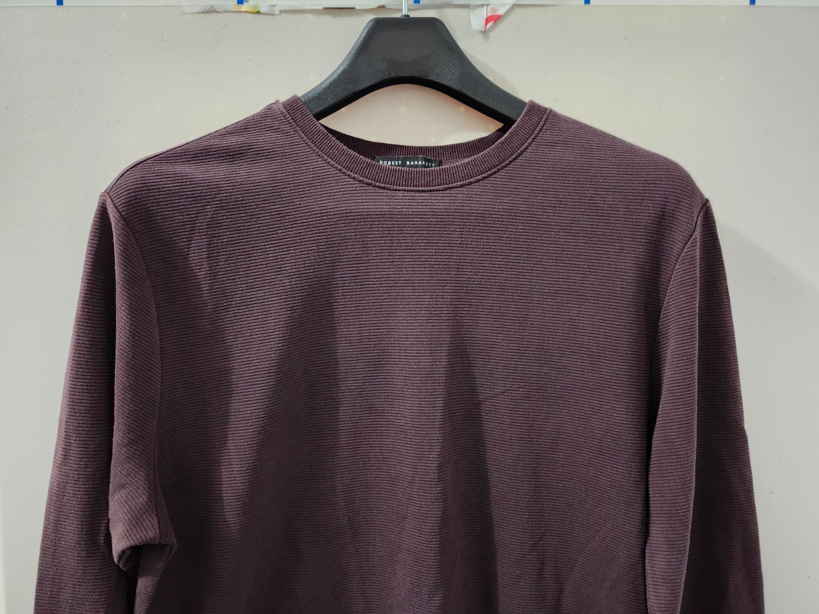 Robert Barakett Shirt Sweater Mens M Ilford Crew Long Sleeve Rib Texture Stretch gallery