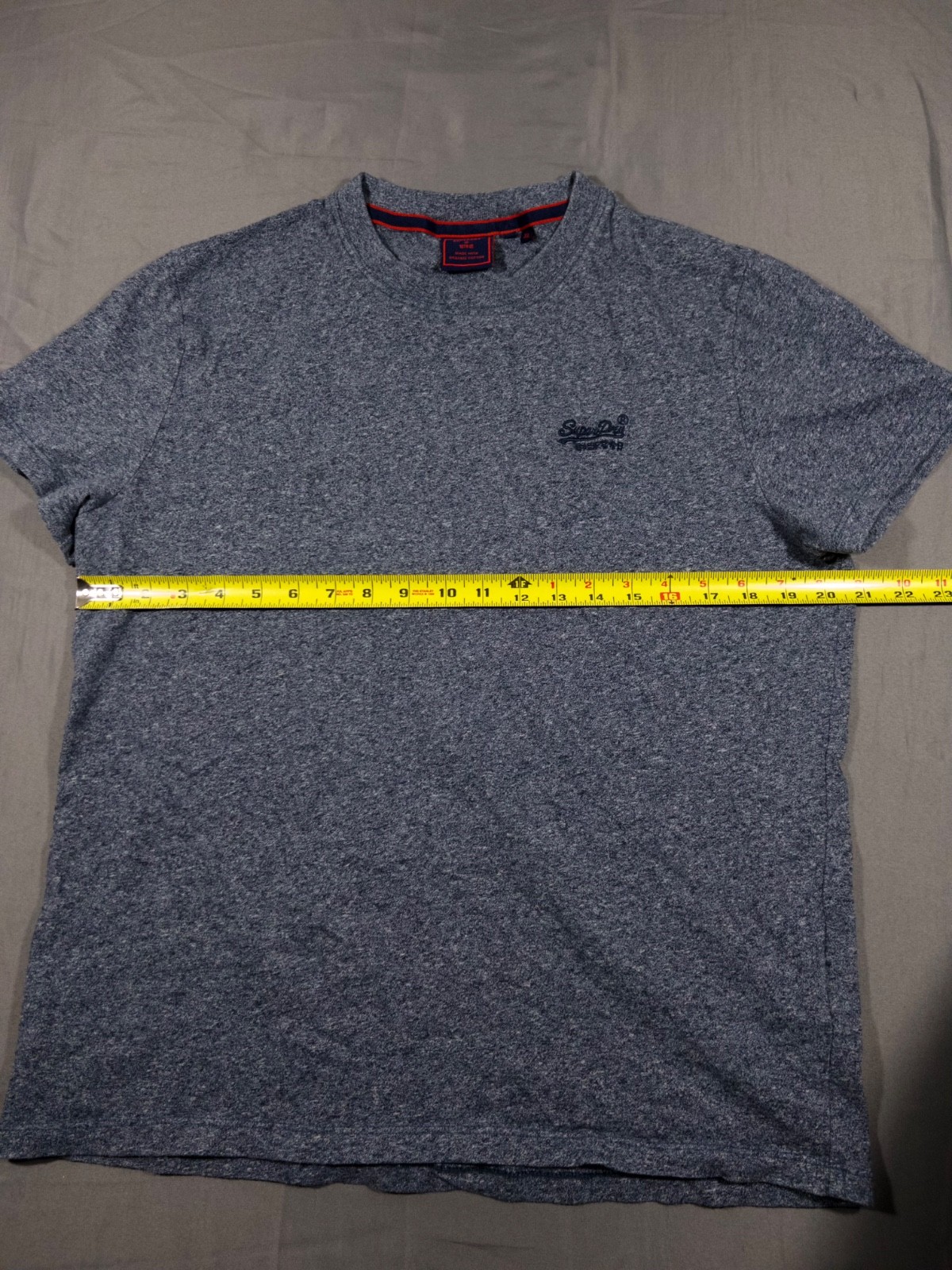 Superdry T-Shirt Blue Embroidered Logo Short Sleeve Mens XL gallery