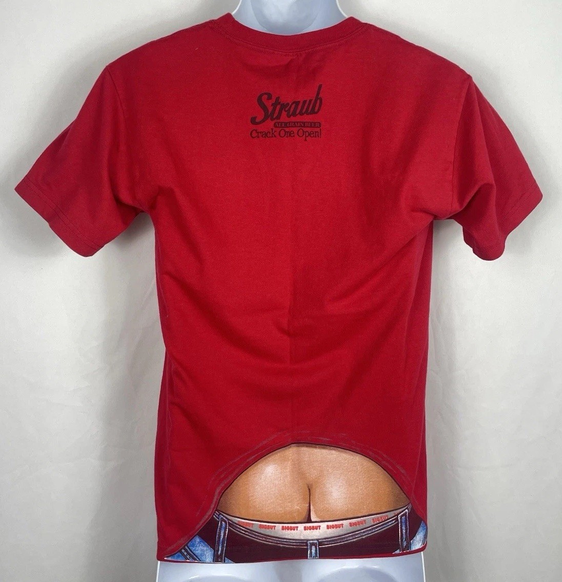 Vintage Straub Beer Double-Sided Graphic T-Shirt Men’s Small Bottoms Up & Out