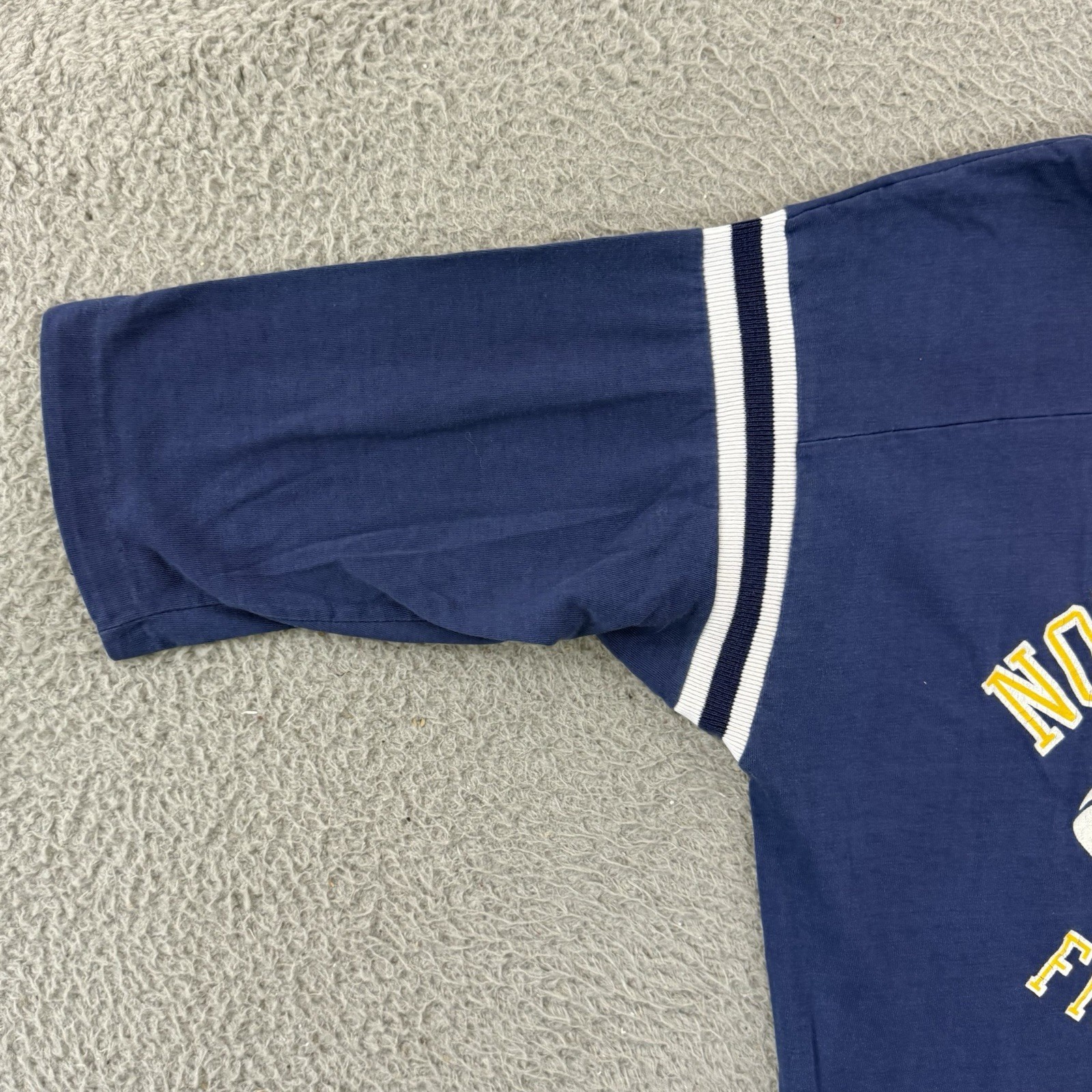 Vintage Notre Dame Shirt Adult Small Blue Quarter Sleeve 80s Sport College USA gallery
