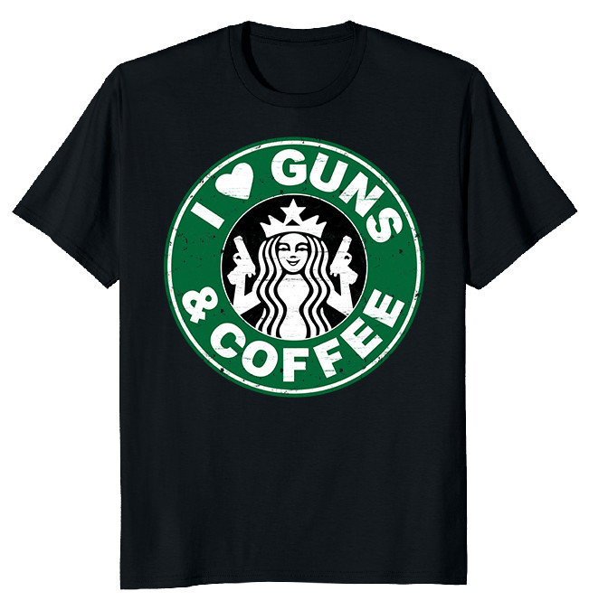 NEW LIMITED I Love Guns and Coffee Funny Classic Novelty Tee M-3XL Fast Shipping gallery