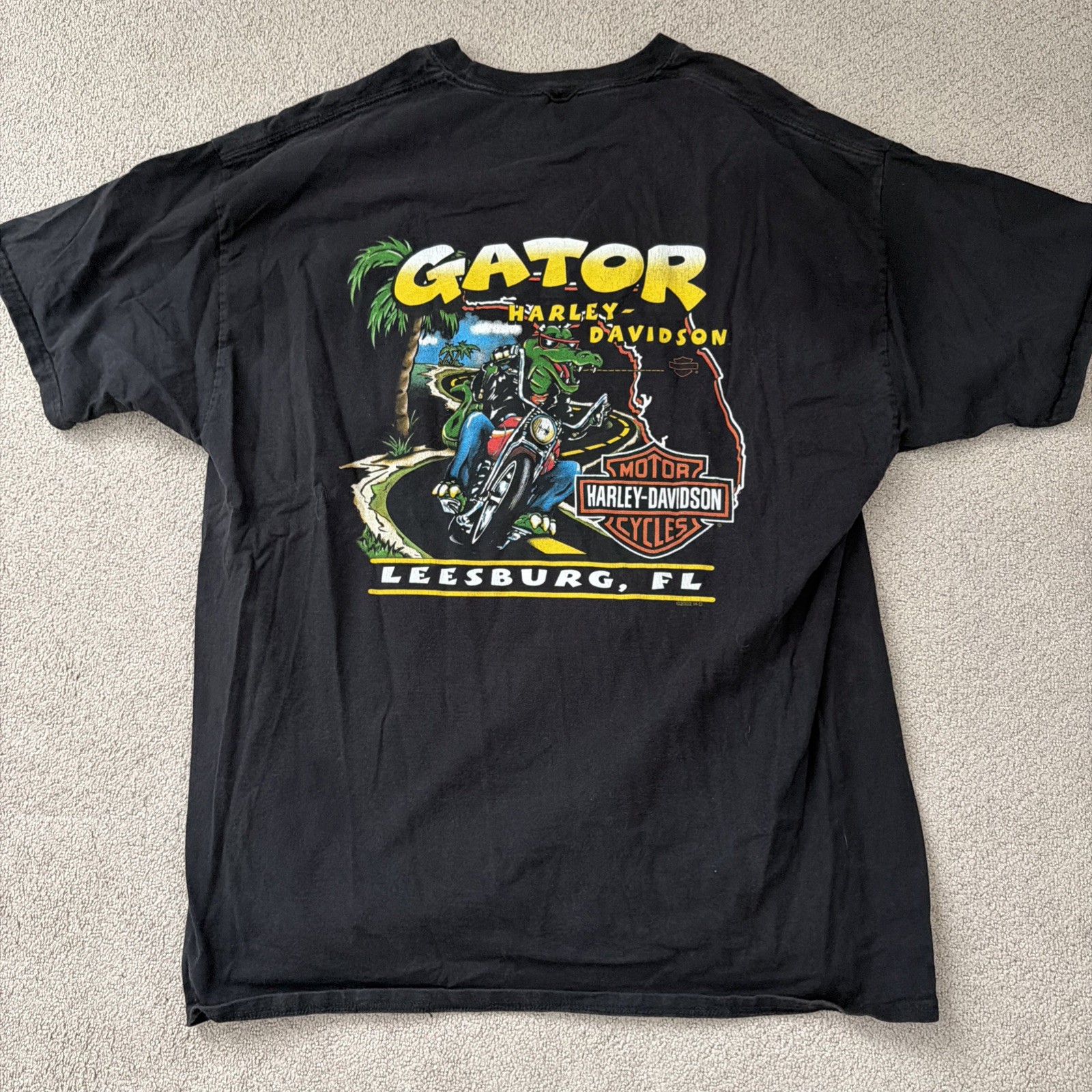 Vintage Harley Davidson Gator Men's XL Tee Leesburg Florida y2k gallery