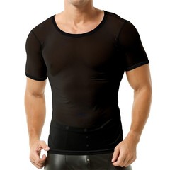 Mens Mesh Sheer See Through Undershirts Sports Casual Sexy T-Shirts Tank Tops