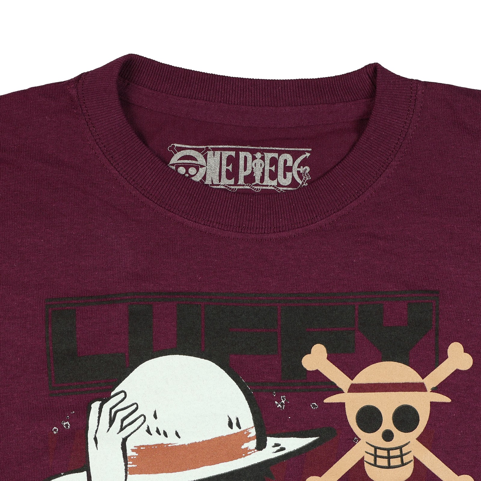 One Piece T-Shirt Boy's Luffy Character Sketch Short Sleeve Graphic Top gallery