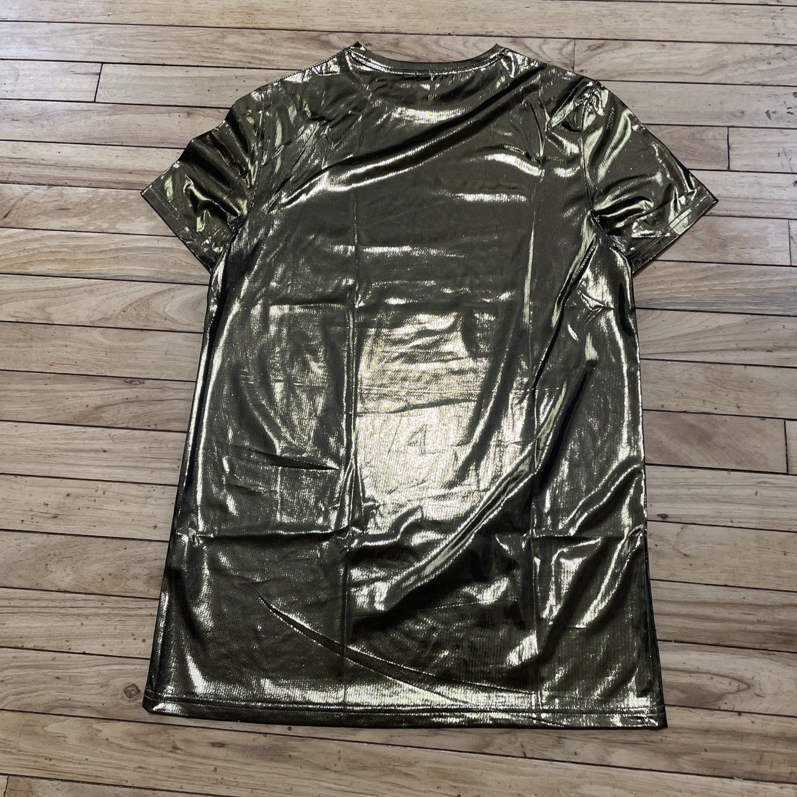 ASOS Shiny Gold Shirt Adult S Metallic Bright Shiny Disco 1970s NY Club Scene gallery