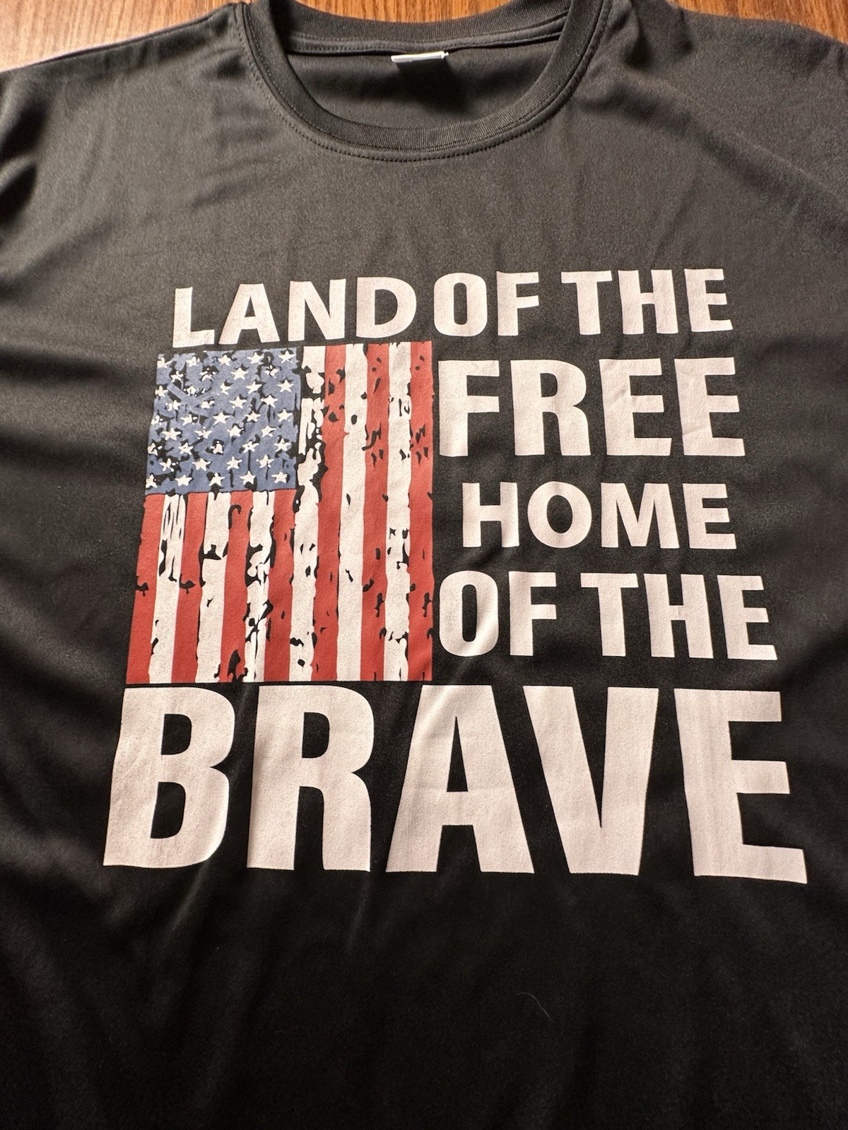 American Flag Land Of The Free Home Of The Brave Unisex T-Shirt Sz L Patriotic gallery