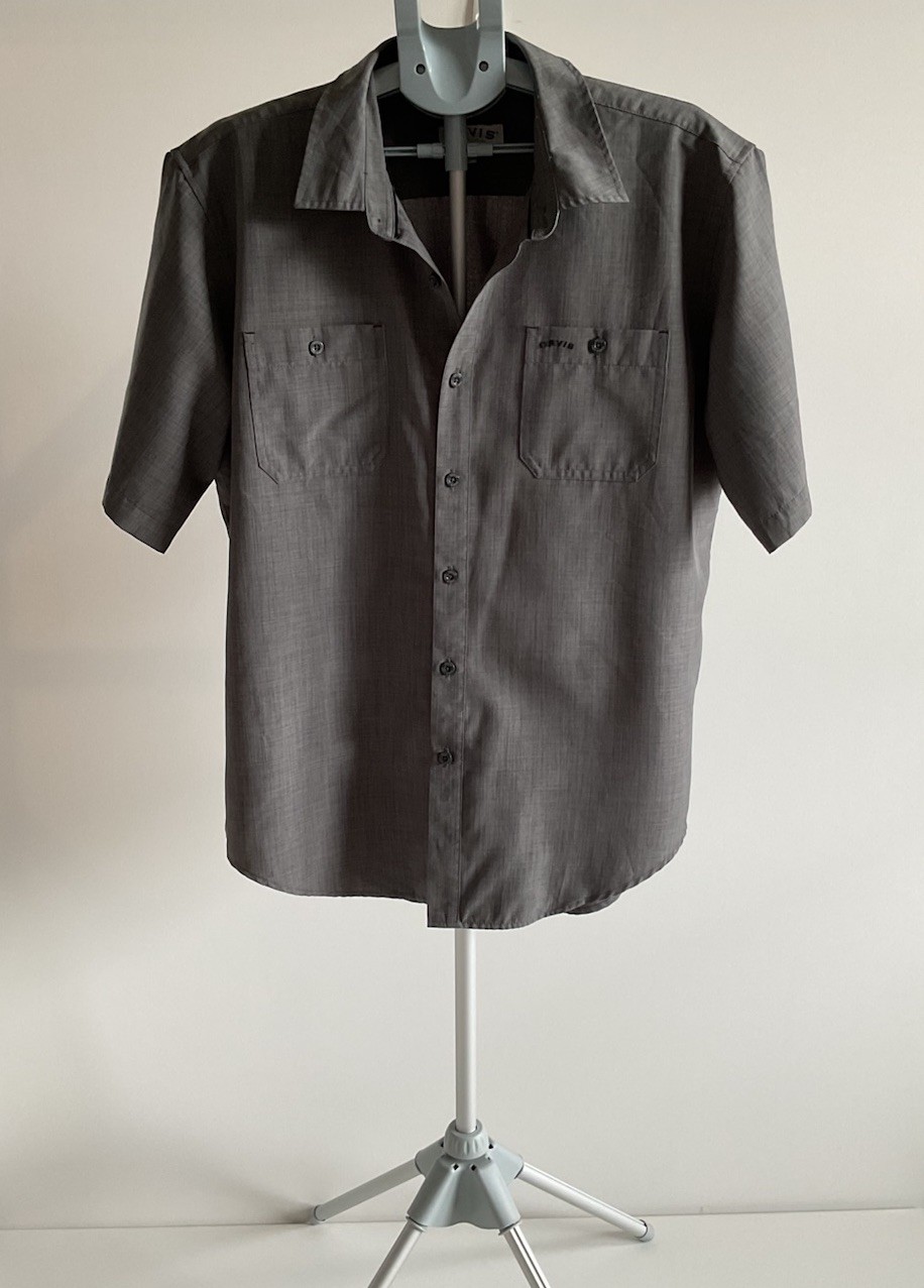 Orvis Gray Chambray Button-Up Shirt Men's Short Sleeve gallery