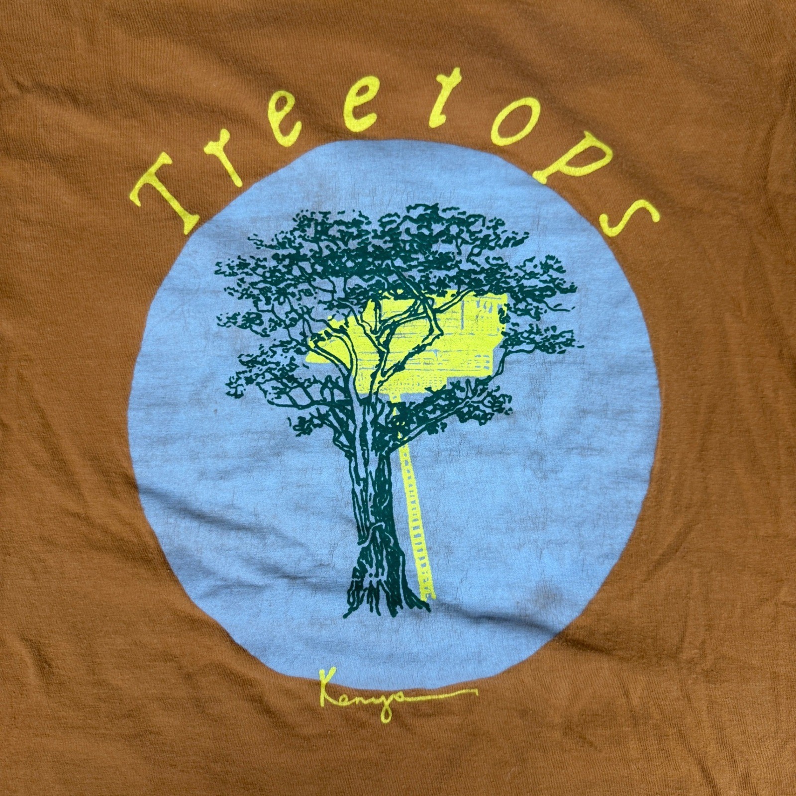 Vintage Makena Treetops Kenya T-Shirt Burnt Orange Cotton Graphic Tee Size 120 L gallery
