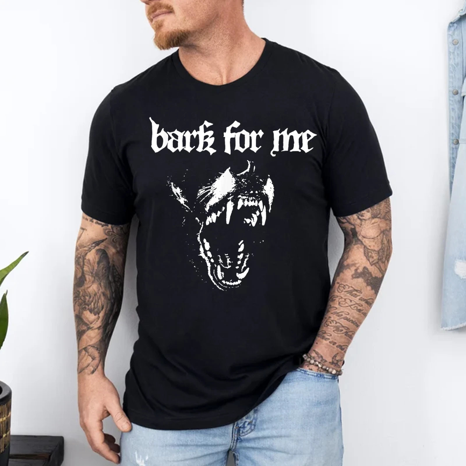 Bark for Me Fierce Dog Blackletter Aesthetic Trendy T-Shirt Full Size HV260 gallery