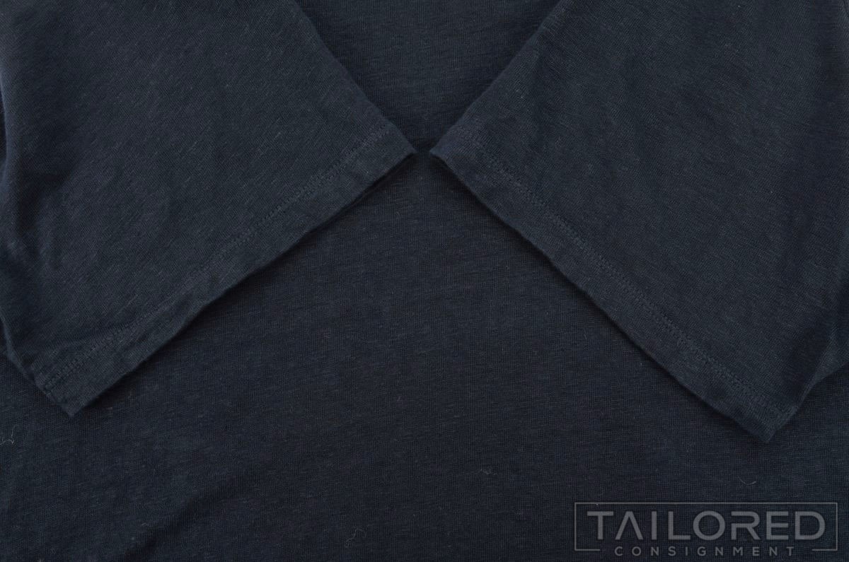 VINCE Solid Blue 100% LINEN Mens Luxury Mens T-Shirt - XL gallery