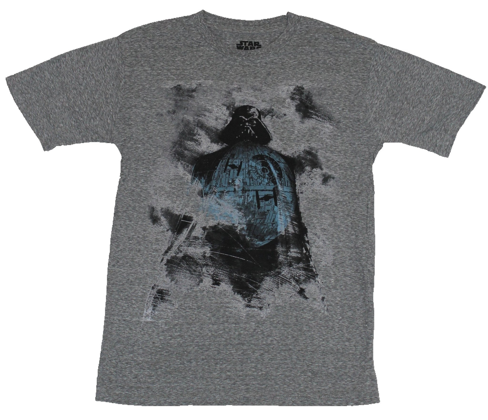 Star Wars Mens T-Shirt – Darth Vader’s Shadow Over the Death Star Stylized Image