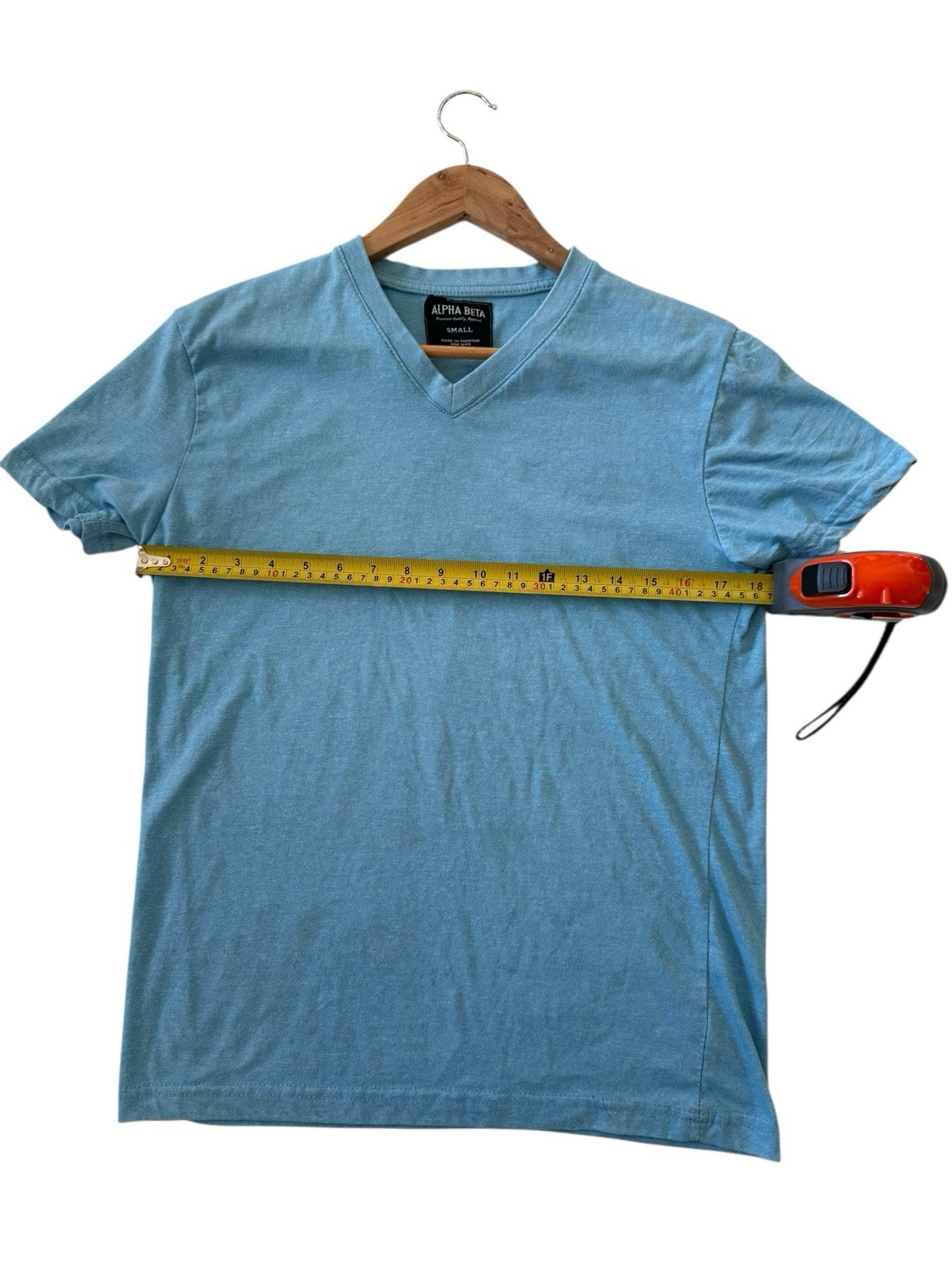 Alpha Beta V Neck Shirt Regular Fit Blue Men’s Size Small Good Condition gallery