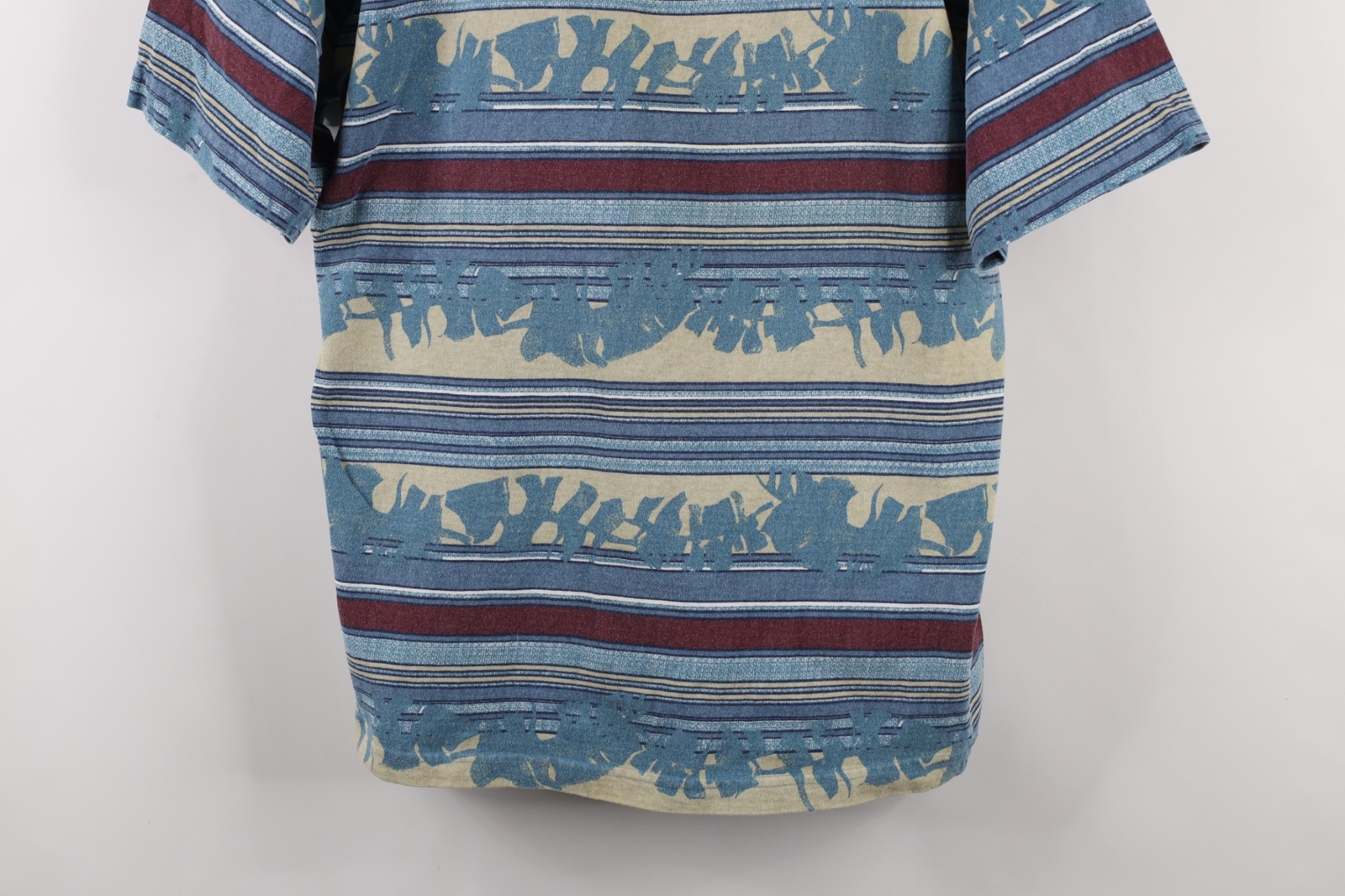 Vtg 90s Streetwear Mens Large Distressed Striped Color Block T-Shirt Cotton USA gallery