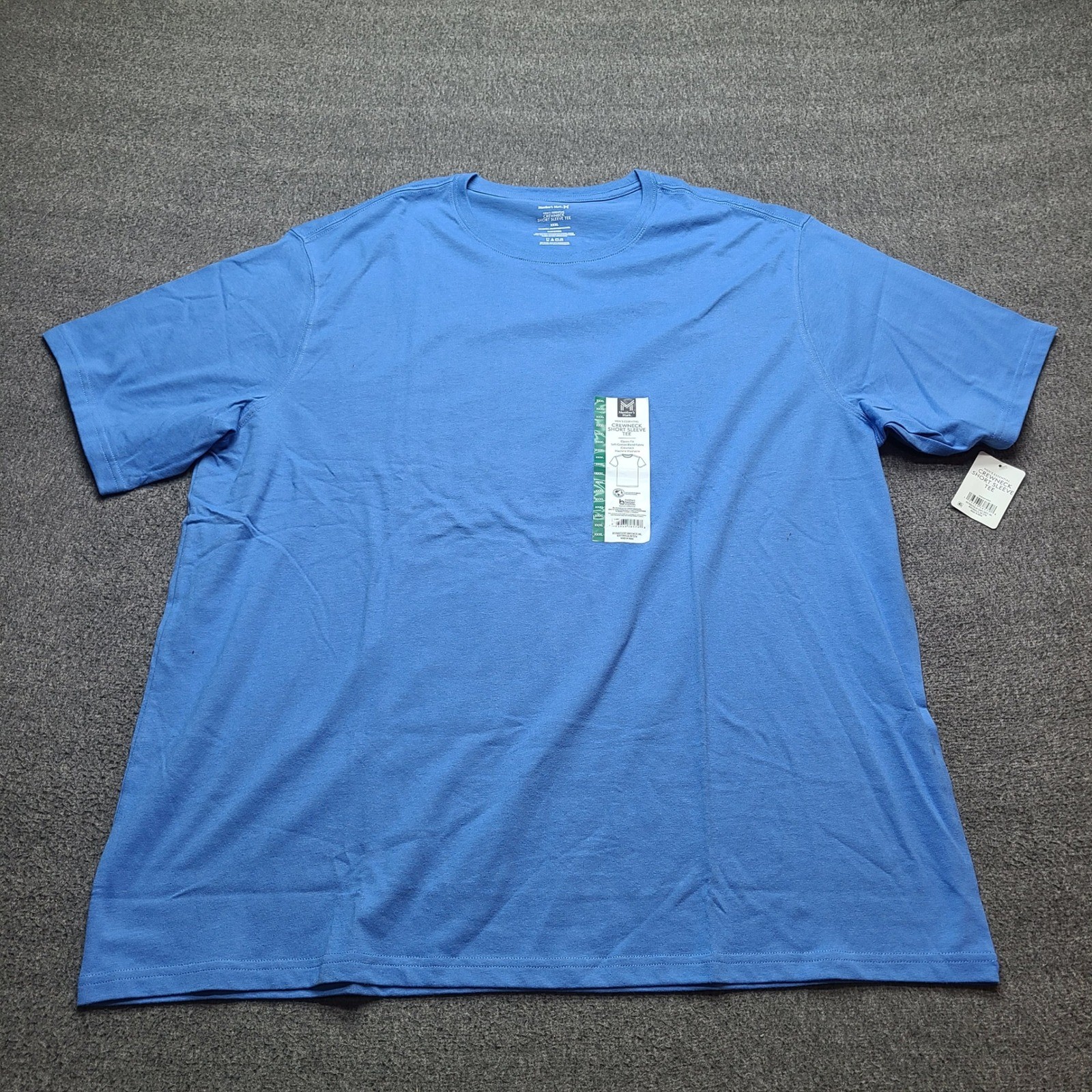 Member’s Mark Crewneck Tee Mens XXXL Blue Fantasy NEW Classic Fit MM22170
