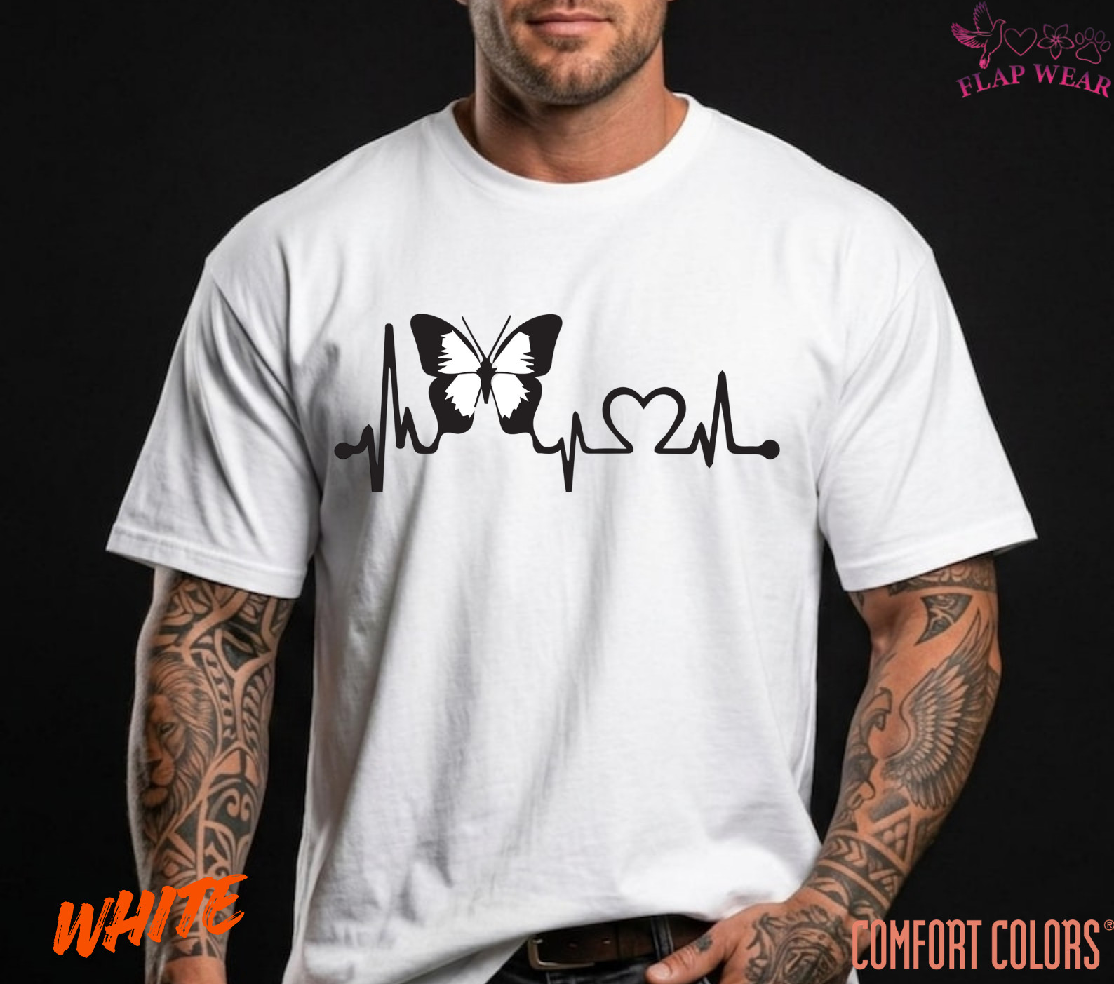 Unisex Butterfly Heartbeat Lifeline T shirt Men T shirt Women valanity Romantic gallery