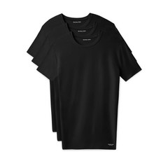 Tommy John Mens L Essential Second Skin Modal Crew Neck Undershirt 3 Pack Black