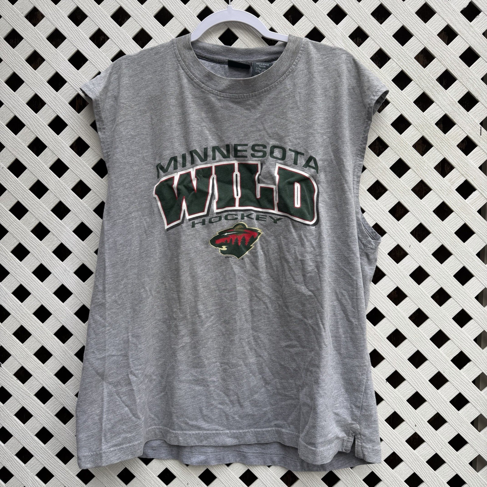 NHL Hockey Rules Men’s Minnesota Wild Sleeveless Top Vintage Gray XL