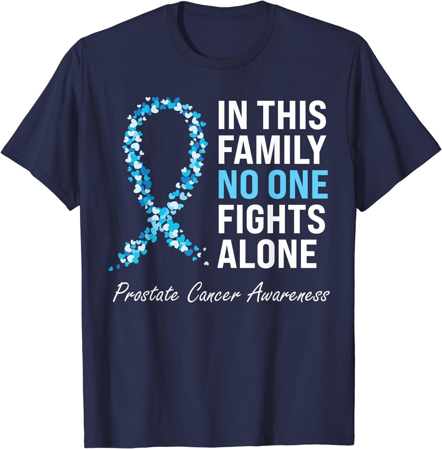 Family Prostate Cancer Awareness Light Blue Ribbon Unisex T-Shirt