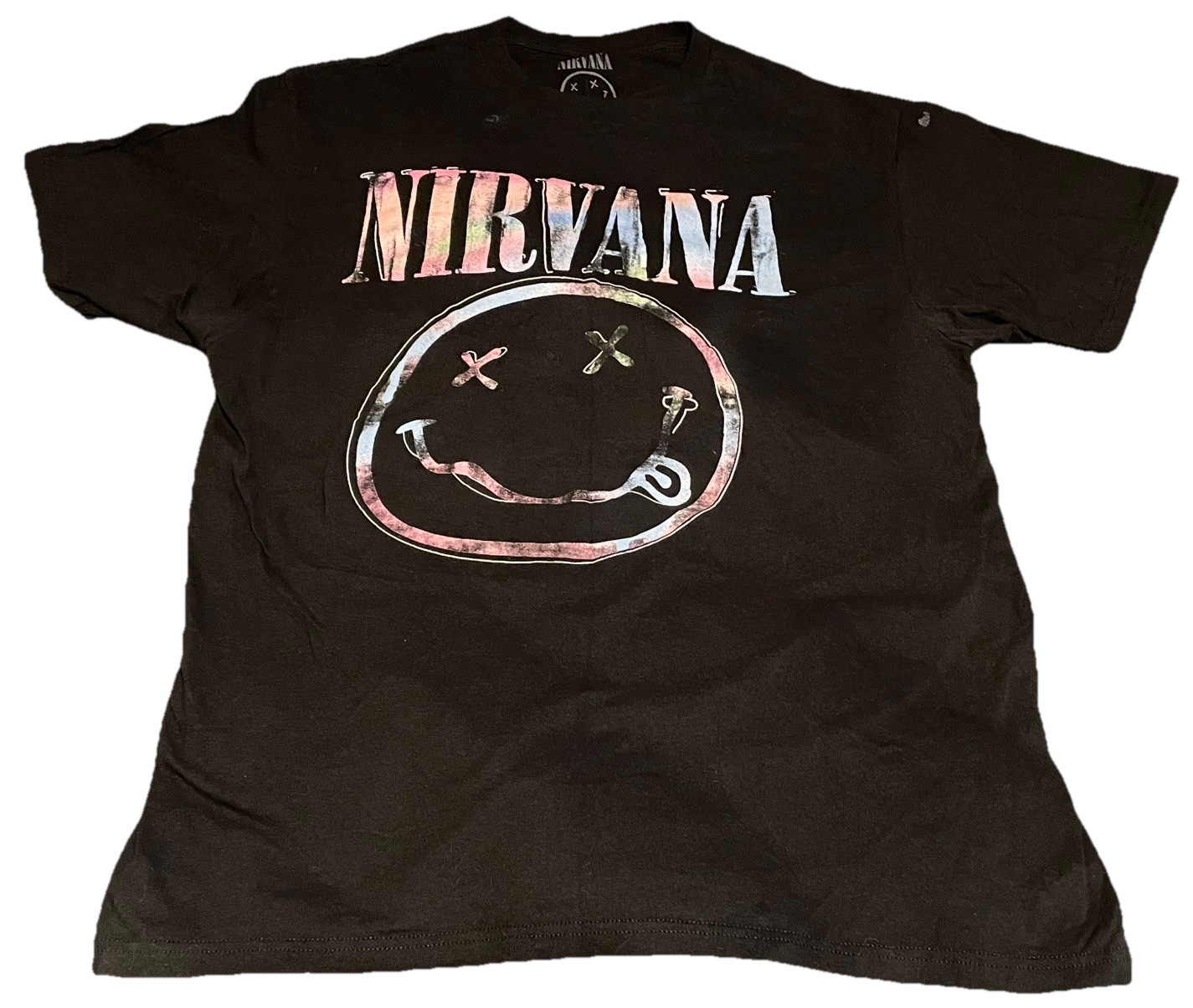 Nirvana T-Shirt Smile Face Band Logo Official Unisex Black Men’s Large gallery