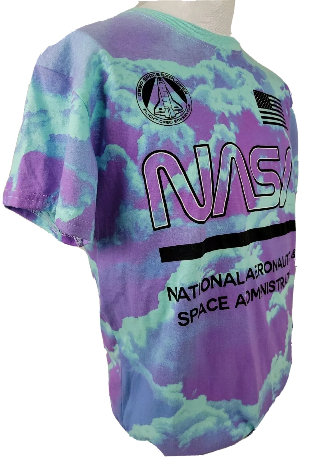 NASA (L) Sky Logo Space Aeronautics Men's T-Shirt Large Poly Cotton Blend gallery