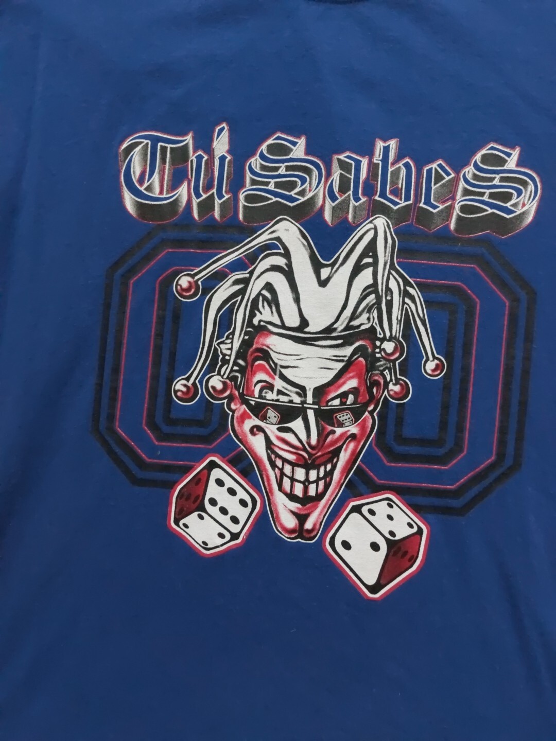 No Boundaries Graphic Joker Jester Dice T-Shirt Mens Lg Vintage 2-tone gallery
