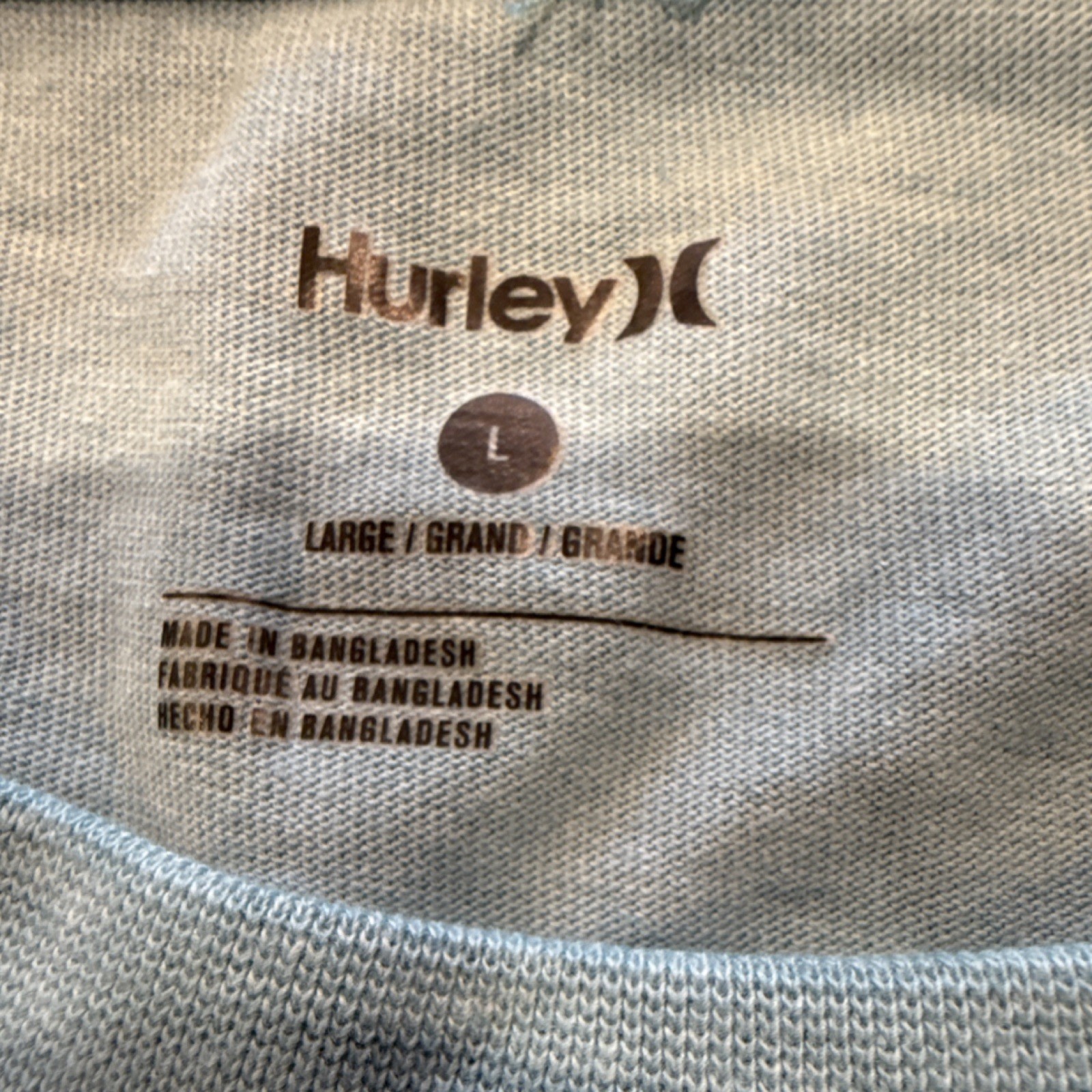 Hurley Men's Light Blue Graphic Logo Crew Neck Short Sleeve T-Shirt, Size L gallery