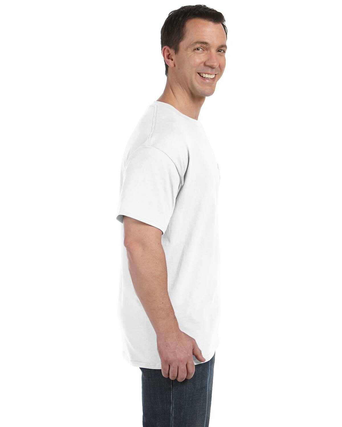 Hanes Men's 100% Cotton Front Pocket White ComfortSoft T-Shirt - Size: XL gallery
