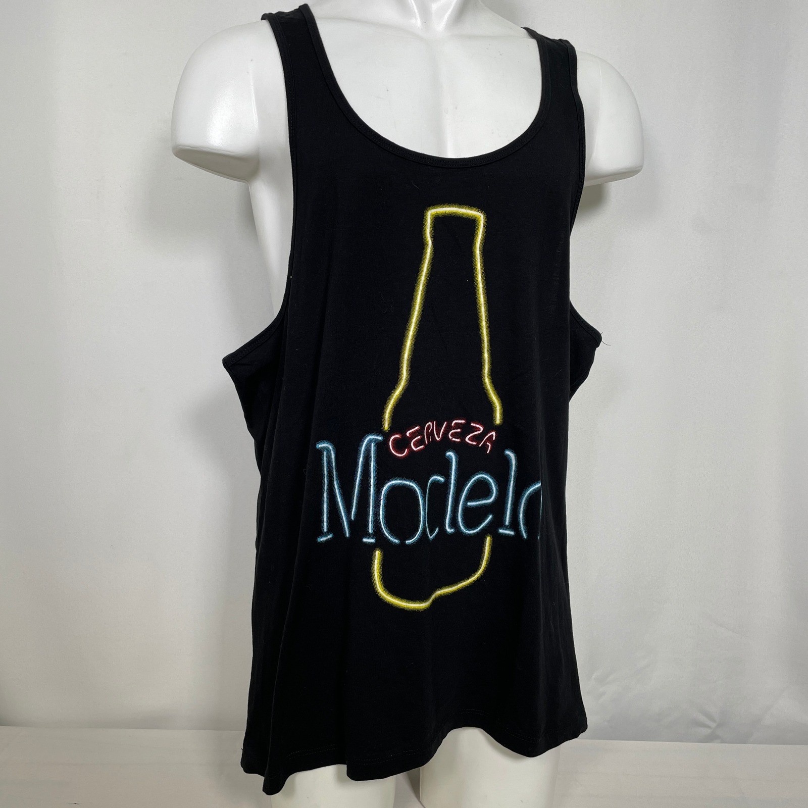 Modelo Cerveza Beer Neon Sign Ripple Junction Black Tank Top Shirt Men's 2XL gallery