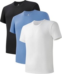 DAVID ARCHY Men Undershirt Combed Cotton T-Shirt Soft Moisture-Wicking
