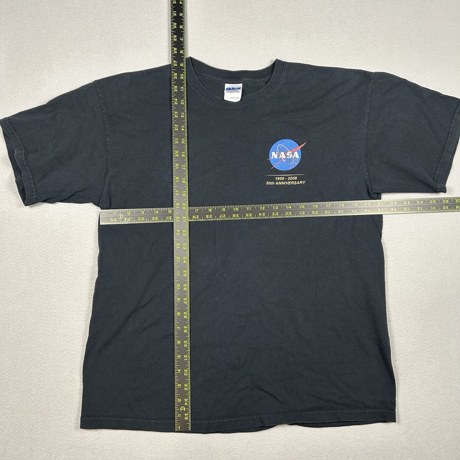 NASA Shirt Gildan Mens Large Black 50th Anniversary Graphic 1958-2008 gallery