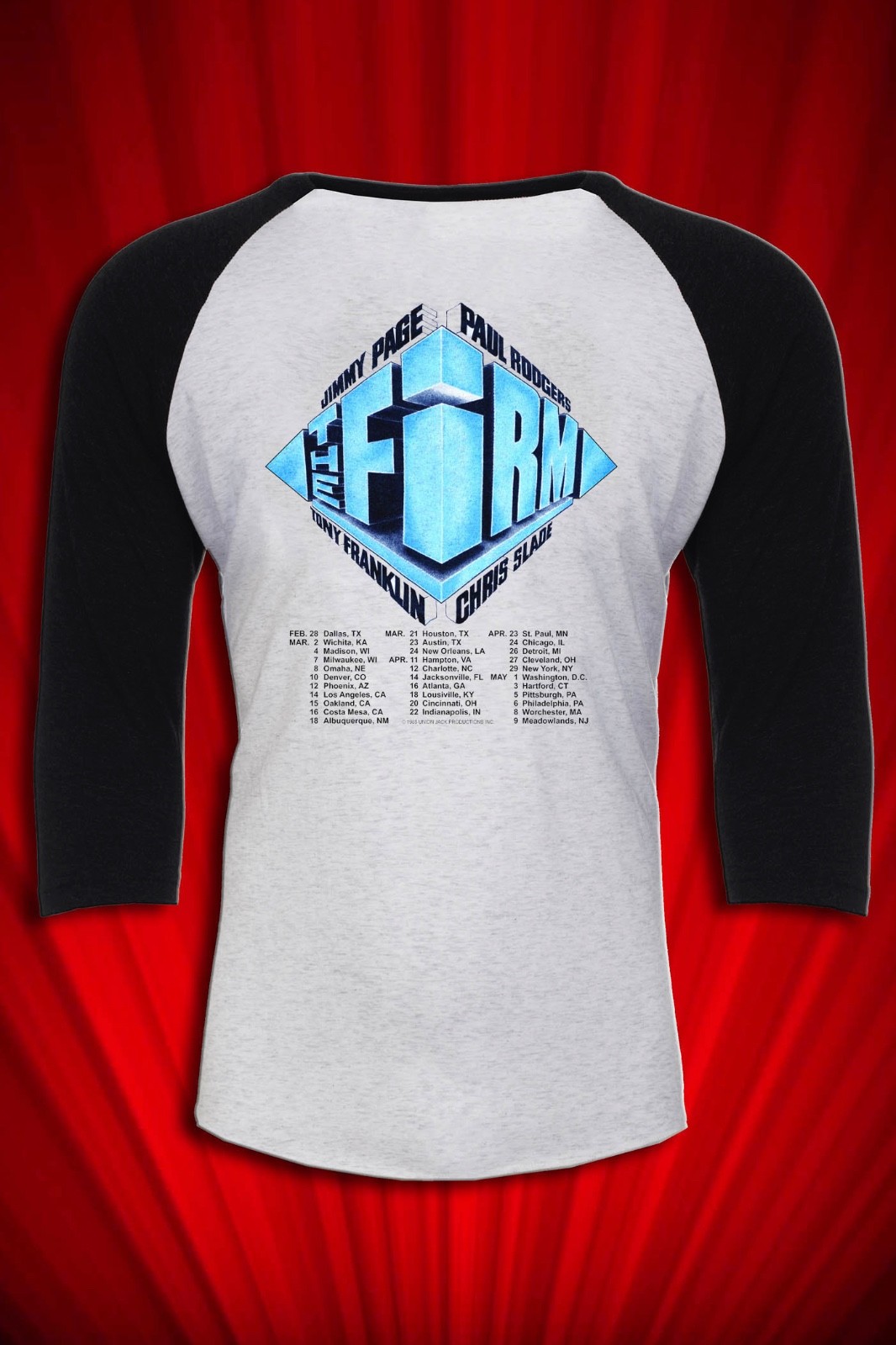 Firm Vintage 1985 Tour jersey Tee T-SHIRT FREE SHIP USA Jimmy Page Radioactive gallery