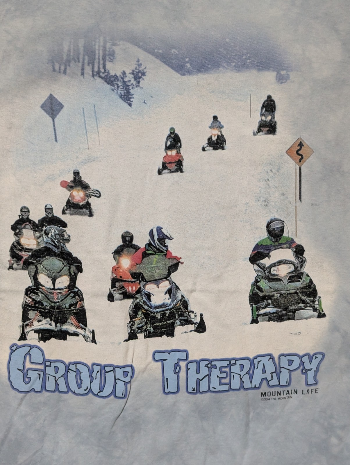The Mountain Mens T-shirt Mt. Life Blue Group Therapy Dye Defect 2XL #5837