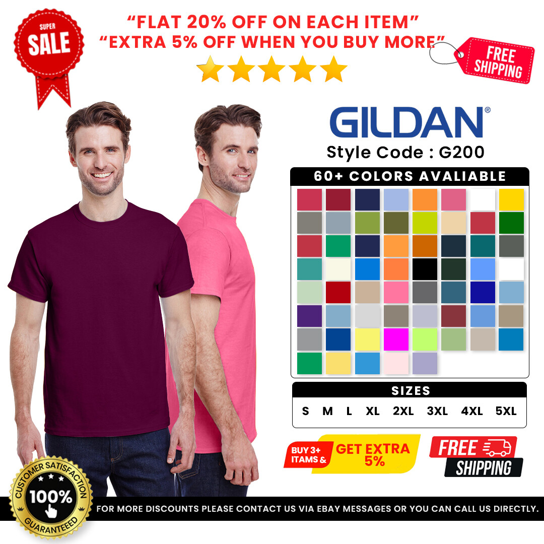Gildan G200 Unisex Adult USA Cotton Crew Neck Short Sleeve Ultra Tee T-Shirt gallery