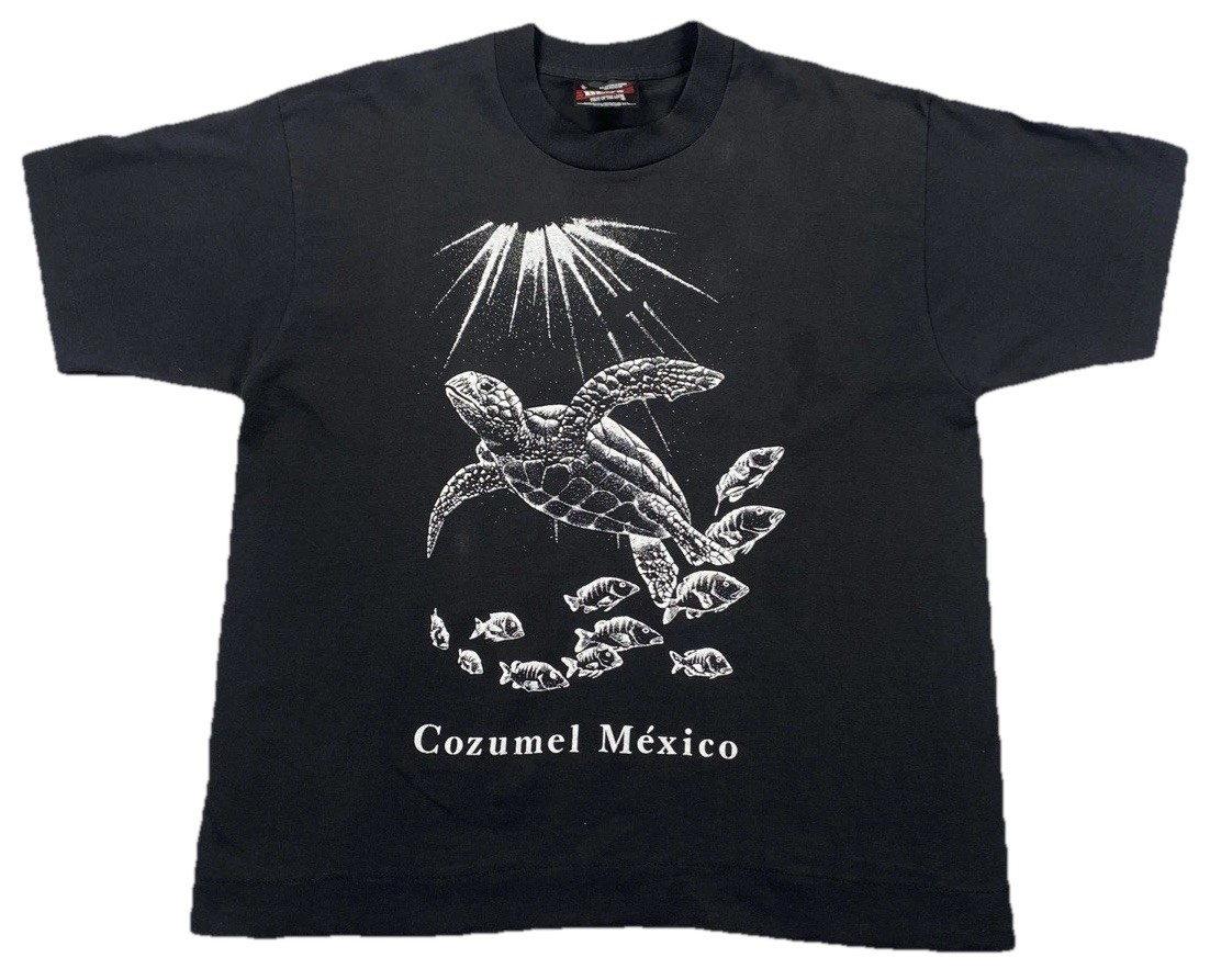Vintage Sea Turtle Ocean Fish Cozumel Mexico Single Stitch T-Shirt USA Large