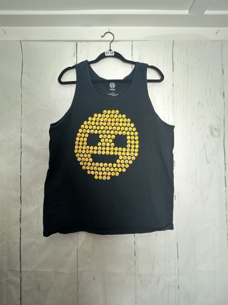 Emojinx Men’s Graphic Tank Top Black Emoji Collage Smiley Face