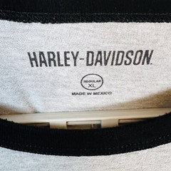 Harley Davidson XL Raglan T-Shirt Gray/Black