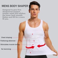 Men’s Compression Shirt Slimming Body Shaper Vest Tummy Control Shapewear Top US