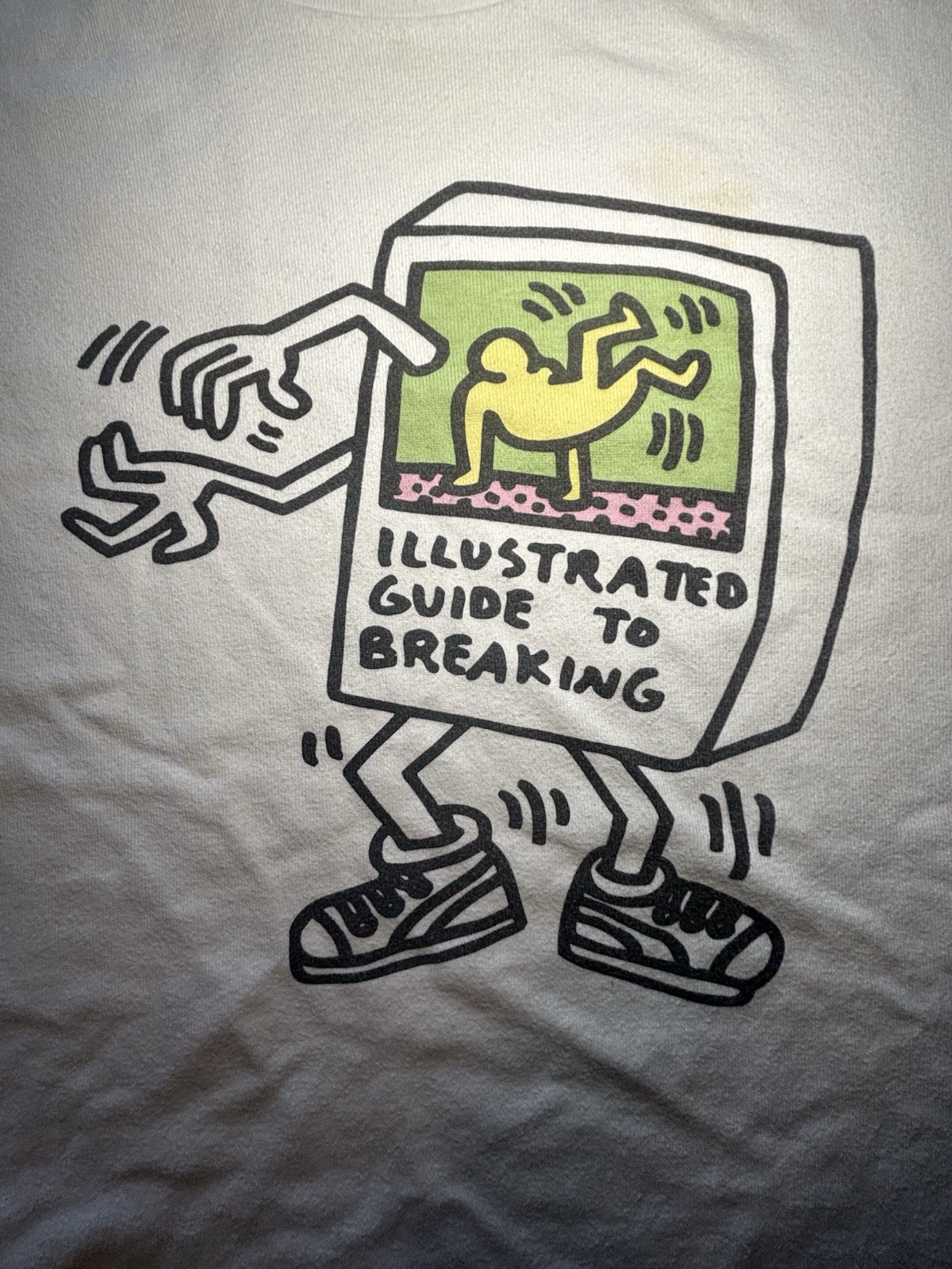 Uniqlo Keith Haring SPRZ NY Illustrated Guide To Breaking Rib Knit T Shirt Men M gallery