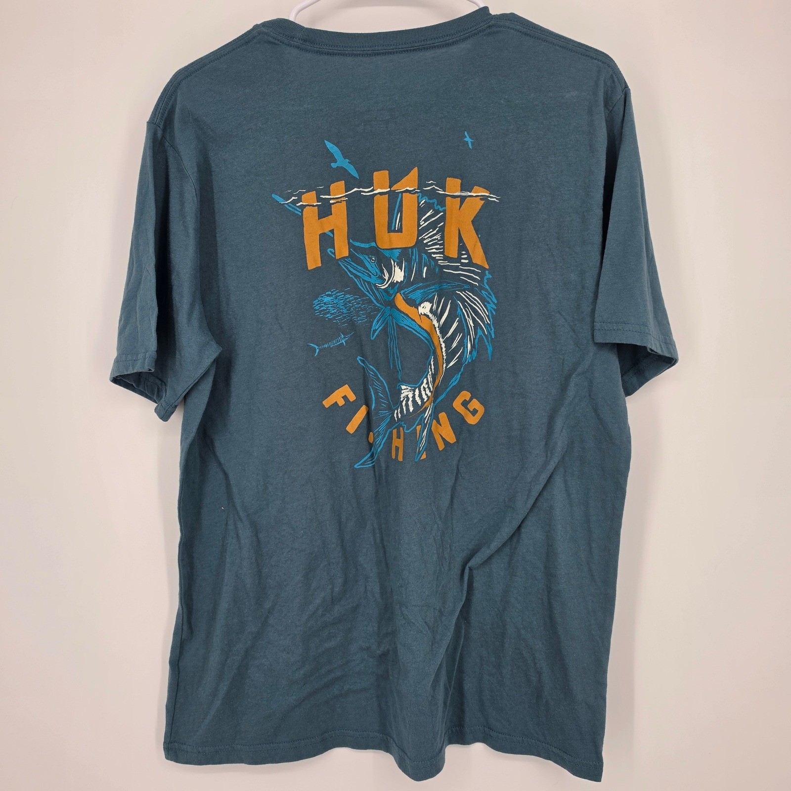 Huk Fishing Graphic T-Shirt Medium Blue Marlin Outdoor Coastal Aesthetic gallery