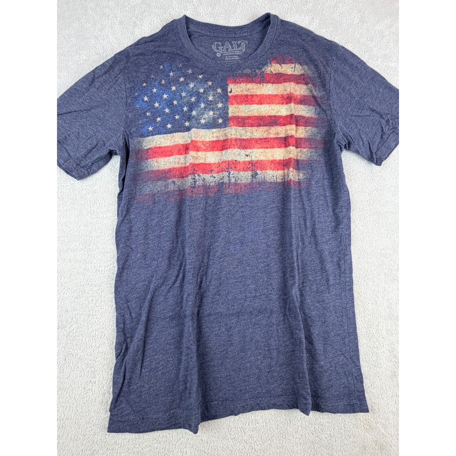 Galt USA Flag Graphic T Shirt Mens Medium Short Sleeve Crew Neck Patriotic MED