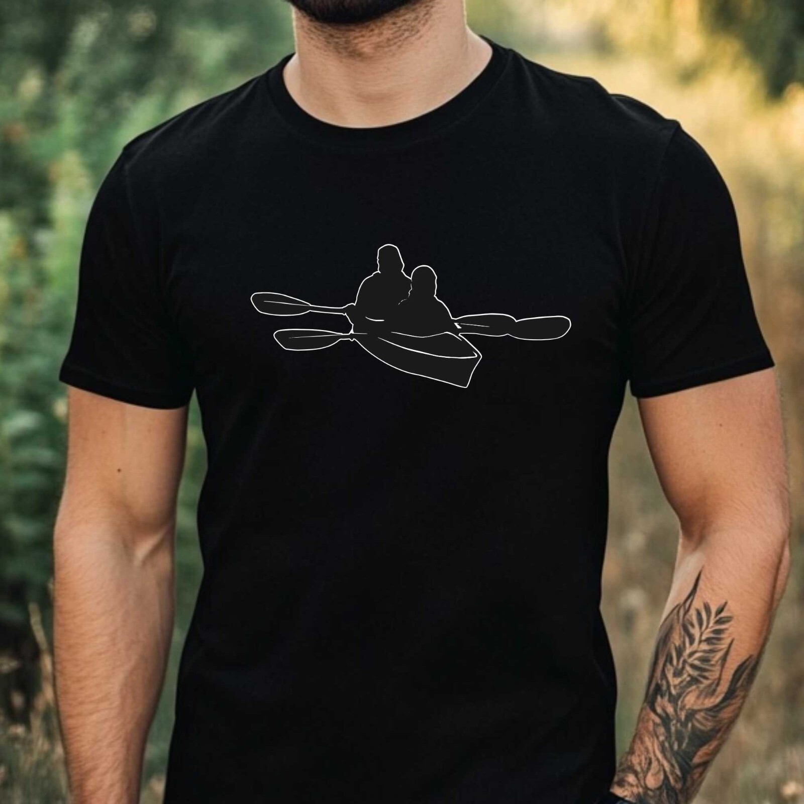 Mens Kayak Canoe Nature Motif Cotton T-Shirt Size XS to 5XL gallery