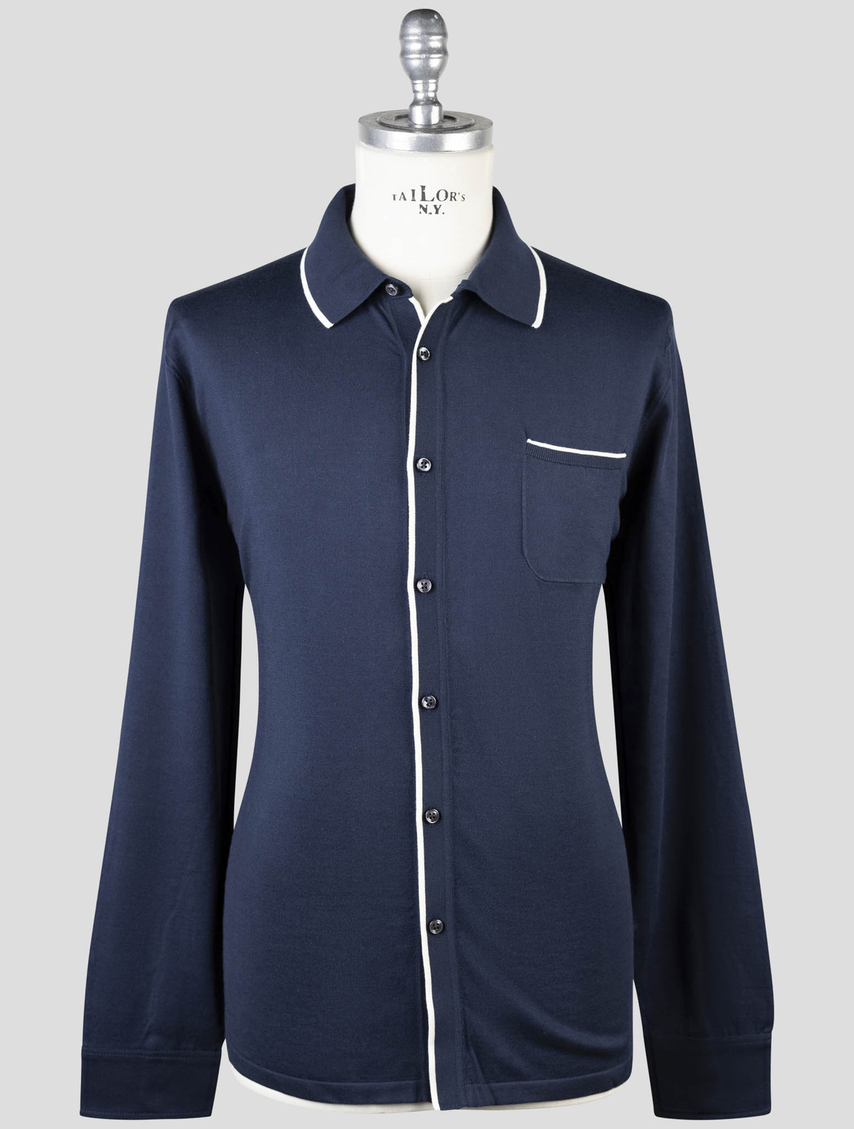 NEW CESARE ATTOLINI BLUE COTTON SHIRT US 46 - EU 56 CA64 gallery
