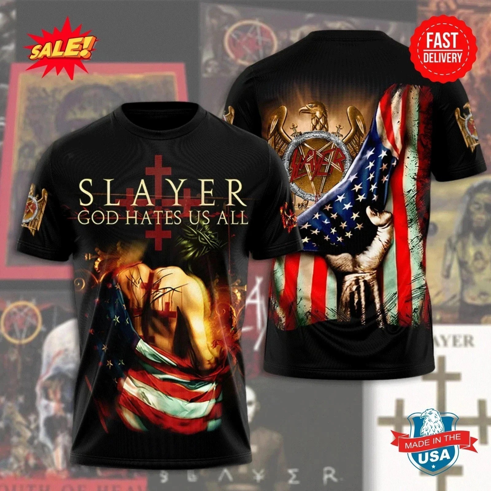 Slayer 3D Graphic T-Shirt Heavy Metal Band Tee Rock Music Merch AB127 gallery