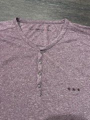 John Varvatos Star USA Snap Button Henley Shirt Top Mens Size Large Purple