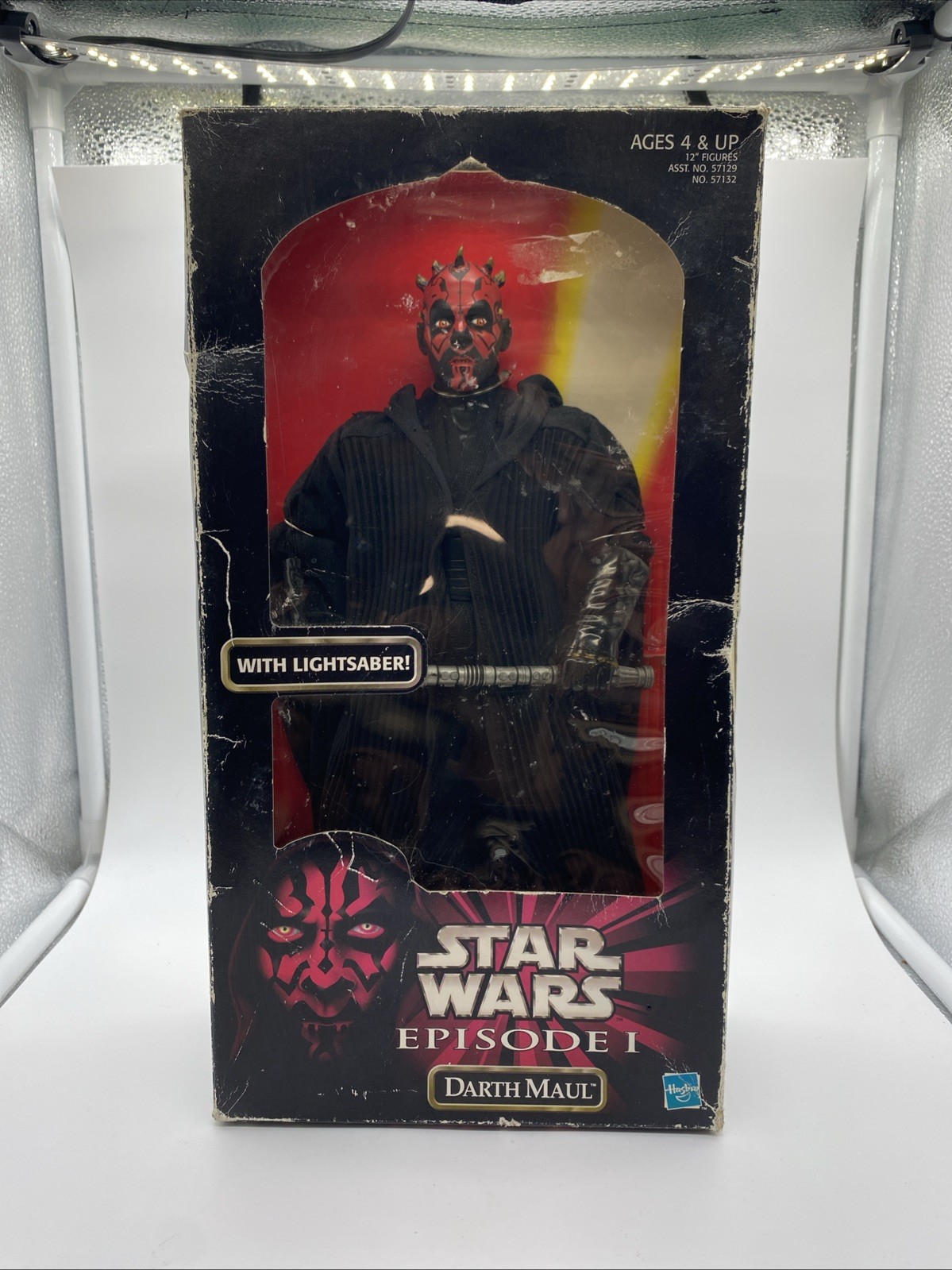 1998 HASBRO STAR WARS DARTH MAUL WITH LIGHTSABER 12” ACTION FIGURE NEW IN BOX O6
