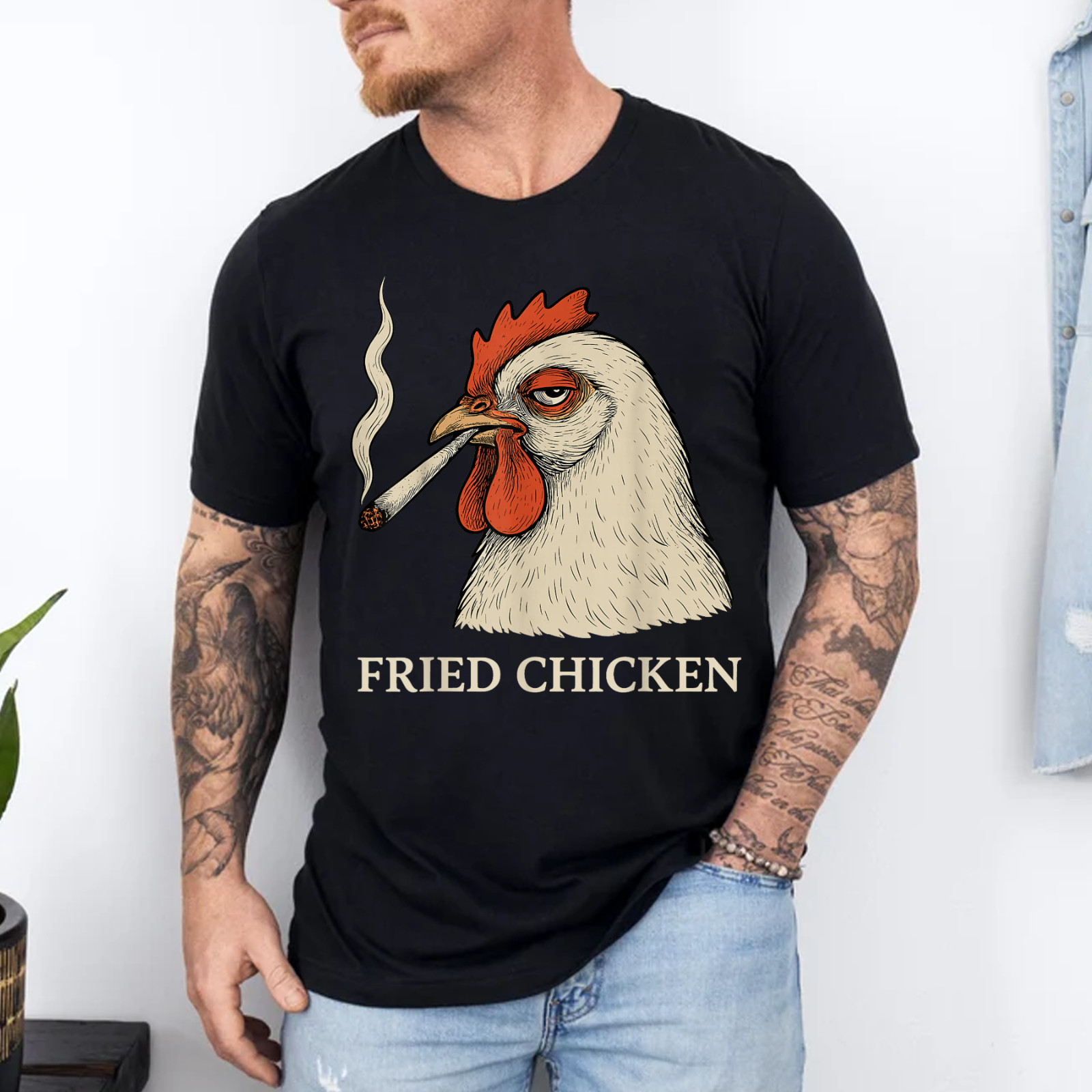 Fried Chicken Smoking Joint Funny T-Shirt gallery