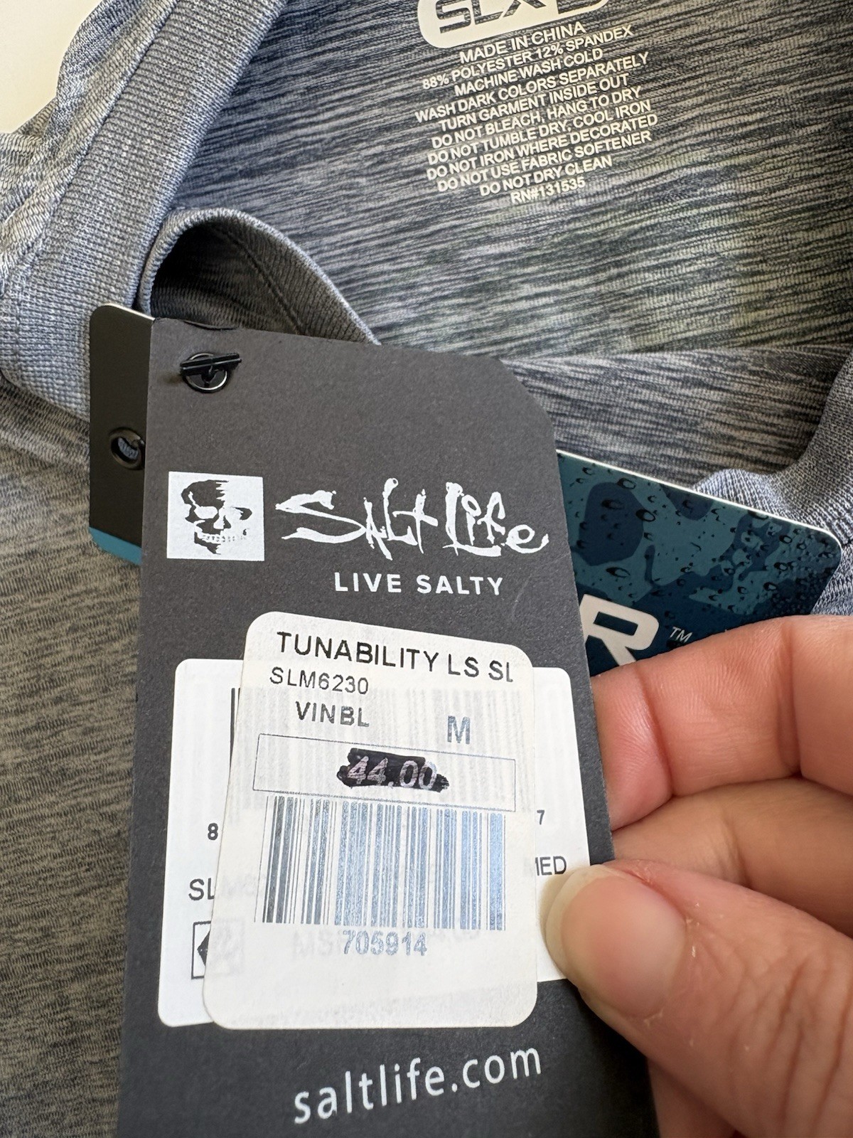 Salt Life Tunability Long Sleeve Gray Tech Shirt Size Medium New with Tags gallery