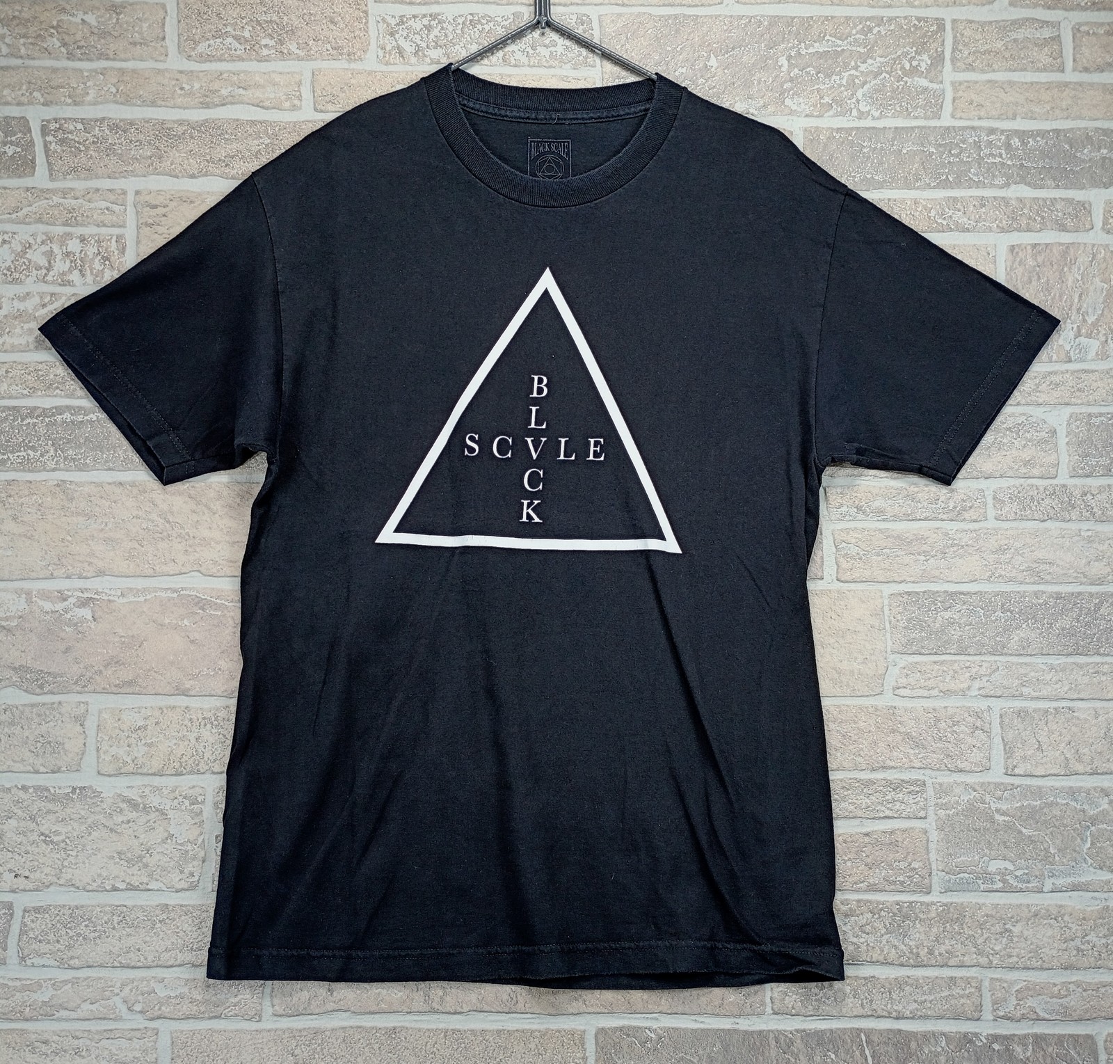 Black Scale T-Shirt Large Mens Black Triangle Logo Graphic Streetwear