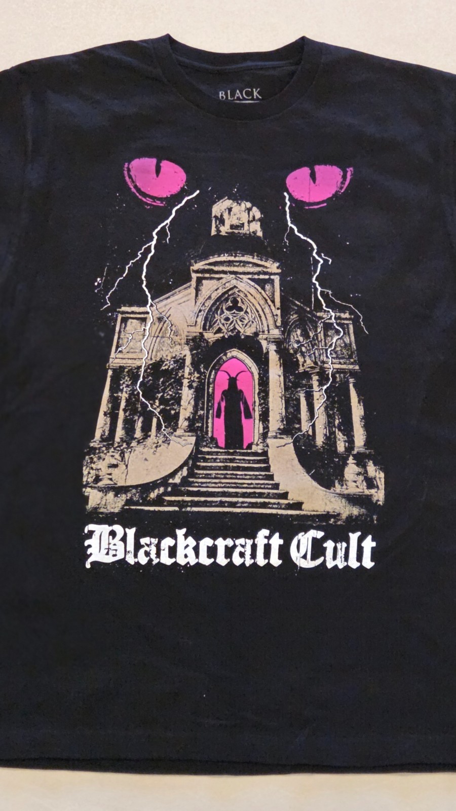 BLACKCRAFT Cult T-Shirt Black sizeL Gothic Occult Graphic Lightning Eyes New gallery